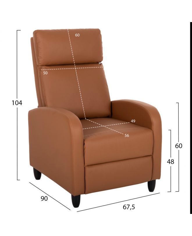 ΠΟΛΥΘΡΟΝΑ RELAX HIBER HM9782.22 ΚΑΦΕ PU 67,5x90x104Υ εκ.
