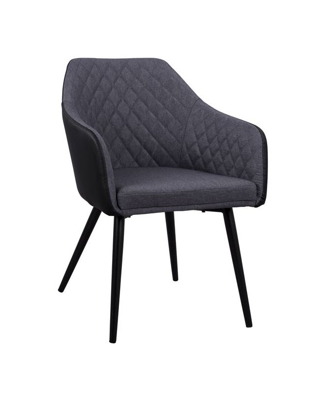 ΠΟΛΥΘΡΟΝΑΚΙ CHARLES HM8522.01 ΜΕ ΥΦΑΣΜΑ ΣΚΟΥΡΟ ΓΚΡΙ PU ΜΑΥΡΟ 57x63x83Υ εκ.