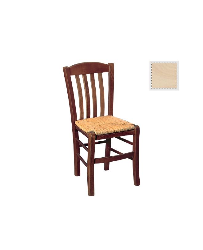 CASA Καρέκλα Οξιά Άβαφη με Ψάθα Αβίδωτη  42x45x88cm