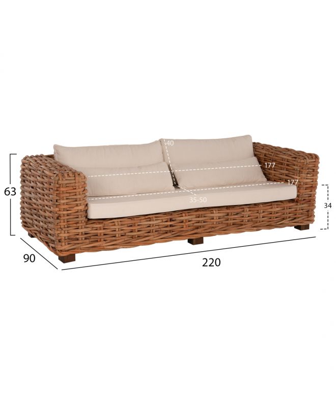 ΣΕΤ ΣΑΛΟΝΙ ΕΞ.ΧΩΡΟΥ TROPEL HM9656 4ΤΜΧ ΦΥΣΙΚΟ RATTAN-ΞΥΛΟ ΜΑΟΝΙ-ΛΕΥΚΑ ΜΑΞΙΛΑΡΙΑ