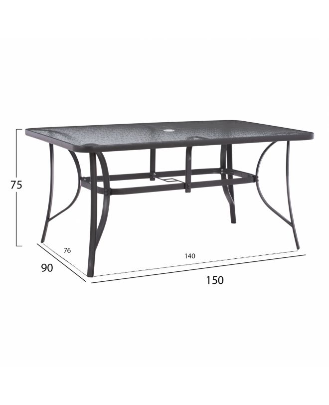 ΣΕΤ ΤΡΑΠΕΖΑΡΙΑ 7ΤΜΧ ΤΡΑΠΕΖΙ BRUNO 150X90 ΜΕ ΠΟΛΥΘΡΟΝΕΣ ENDIKA ΓΚΡΙ HM11475