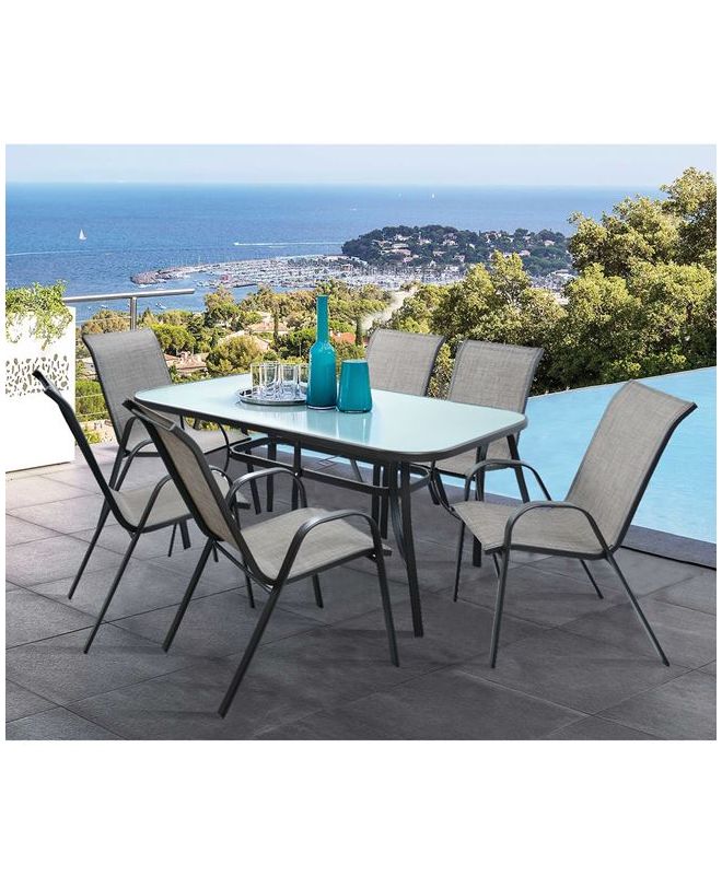 ΣΕΤ ΤΡΑΠΕΖΑΡΙΑΣ 7ΤΜΧ 160X90 BRUNO & 6 LEON ΠΟΛΥΘΡΟΝΑ HM5206.01