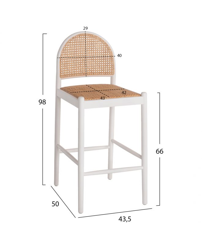 ΣΚΑΜΠΟ ΑΠΟ ΟΞΙΑ-RATTAN ΑΨΙΔΑ ΠΛΑΤΗ ΛΕΥΚΟ HM9408.03 43,5x50x98 εκ.