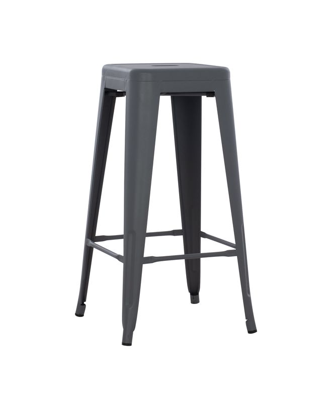 ΣΚΑΜΠΟ BAR ΜΕΤΑΛΛΙΚΟ MELITA ΣΕ ΓΚΡΙ HM8642.10 43x43x78εκ.