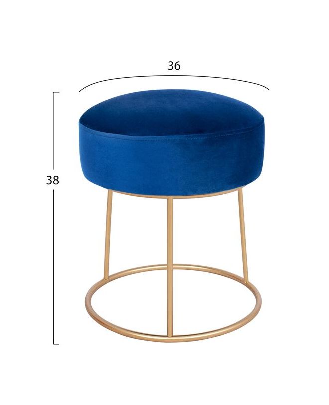 ΣΚΑΜΠΟ KARLO HM8411.08 ΜΠΛΕ ΒΕΛΟΥΔΟ ΜΕ ΧΡΥΣΗ ΒΑΣΗ Φ36x38Υ εκ.