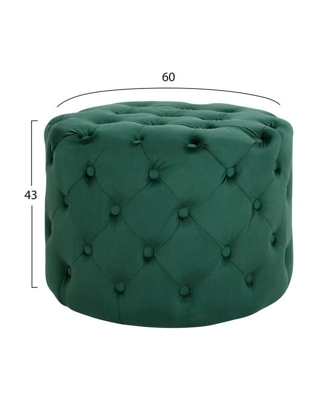 ΣΚΑΜΠΟ KASSIE ΚΥΠΑΡΙΣΣΙ ΒΕΛΟΥΔΟ ΤΥΠΟΥ CHESTERFIELD HM8406.03 Φ60x43Υ εκ.