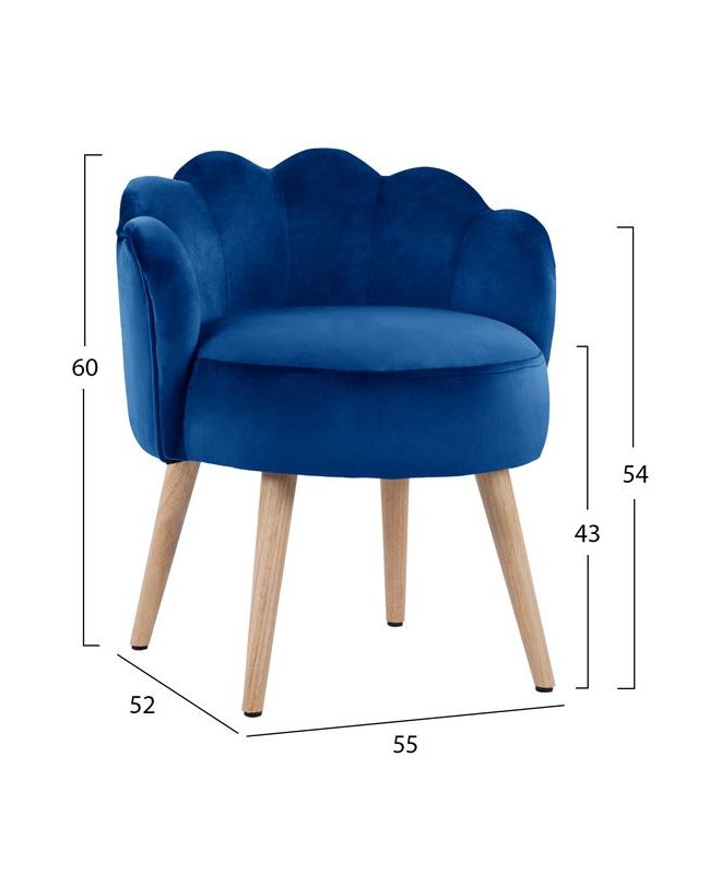 ΣΚΑΜΠΟ ΜΕ ΠΛΑΤΗ ELISE HM8628.08 ΑΠΟ ΜΠΛΕ ΒΕΛΟΥΔΟ 55x52x60Υ εκ.