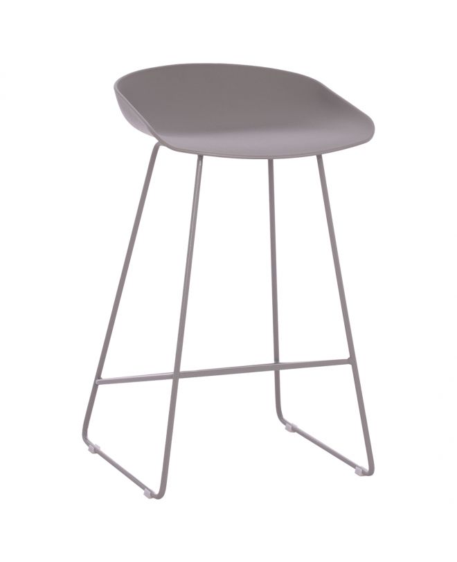 ΣΚΑΜΠΟ ΜΠΑΡ HM9299.10, ΓΚΡΙ, ΜΕΣΑΙΟΥ ΥΨΟΥΣ, 44x44x74 εκ.