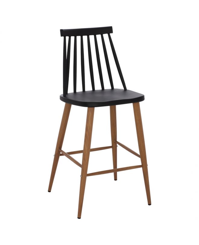 ΣΚΑΜΠΟ ΜΠΑΡ VANESSA ΜΑΥΡΟ ΜΕΣΑΙΟΥ ΥΨΟΥΣ HM9300.02  43x45x97Υεκ.