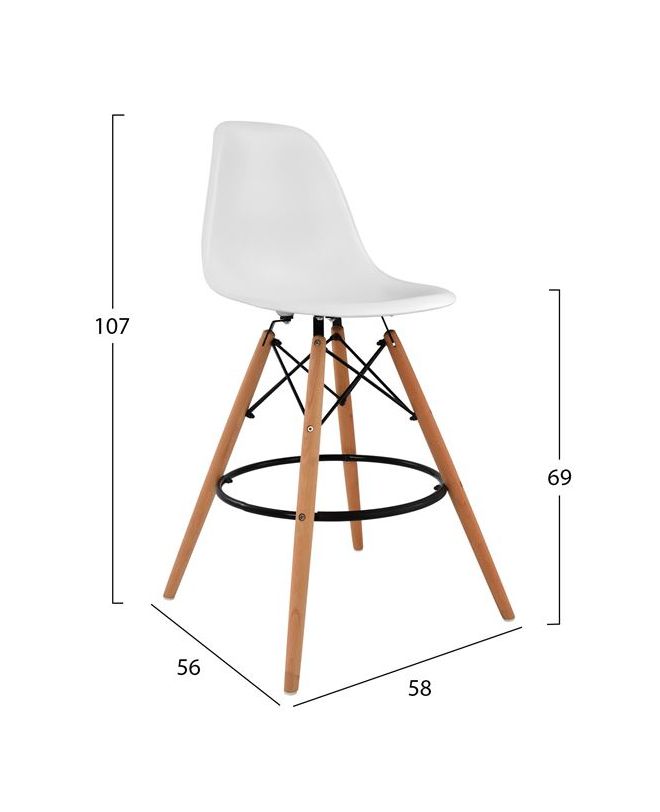 ΣΚΑΜΠΟ ΜΠΑΡ RENATA HM0173.01 ΛΕΥΚΟ 58x56x107Υ εκ.