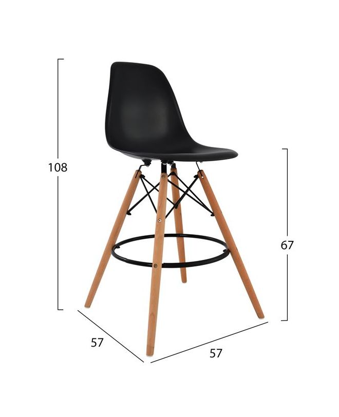 ΣΚΑΜΠΟ ΜΠΑΡ RENATA HM0173.02 ΜΑΥΡΟ 47x50x108Υ εκ.