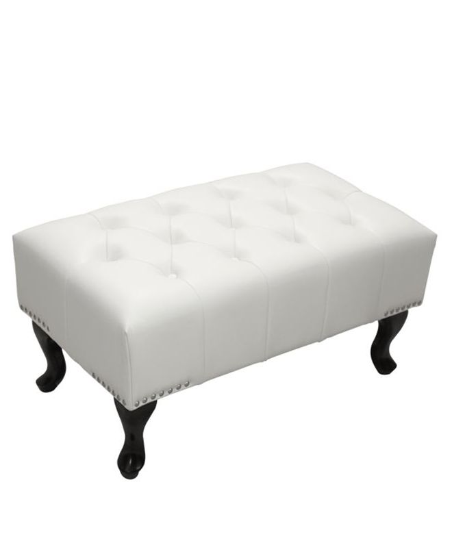 ΤΑΜΠΟΥΡΕ ΥΠΟΠΟΔΙΟ T.CHESTERFIELD EMMA HM226.02 PU ΛΕΥΚΟ ΜΑΤ 80χ46χ42εκ