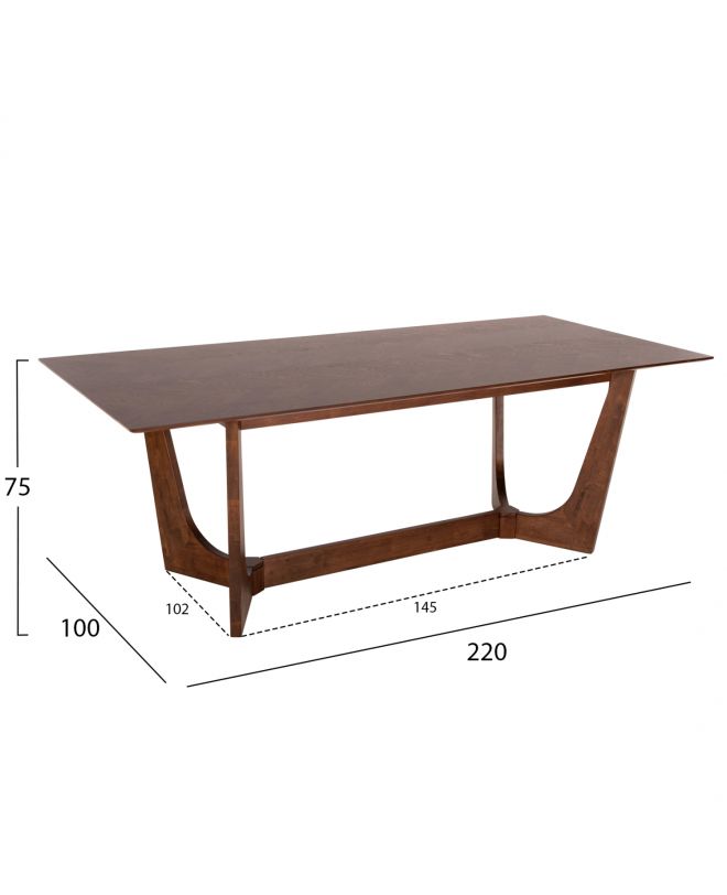 ΤΡΑΠΕΖΙ HM9742 ΜΕ ΞΥΛΙΝΗ ΕΠΙΦΑΝΕΙΑ 220X100x75Yεκ.