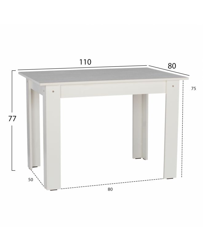 ΤΡΑΠΕΖΙ ΚΟΥΖΙΝΑΣ 110x80x77Υεκ. ΛΕΥΚΟ HM2428.03