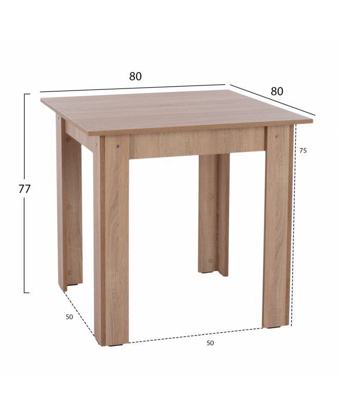 ΤΡΑΠΕΖΙ ΚΟΥΖΙΝΑΣ KELVIN 80x80x77Υεκ. SONAMA OAK HM2427.01