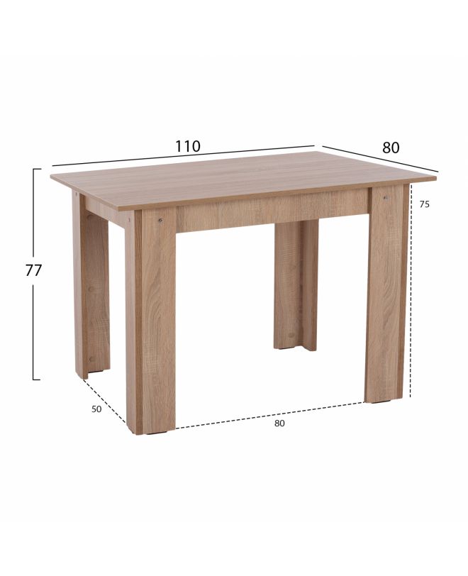 ΤΡΑΠΕΖΙ ΚΟΥΖΙΝΑΣ 110x80x77Υεκ. SONAMA OAK HM2428.01