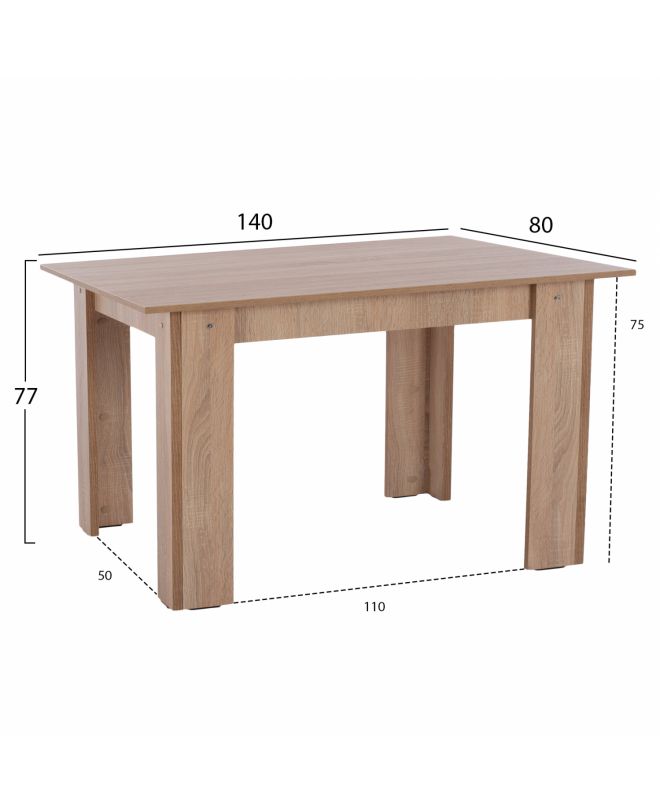 ΤΡΑΠΕΖΙ ΚΟΥΖΙΝΑΣ 140x80x77Υεκ. SONAMA OAK HM2429.01