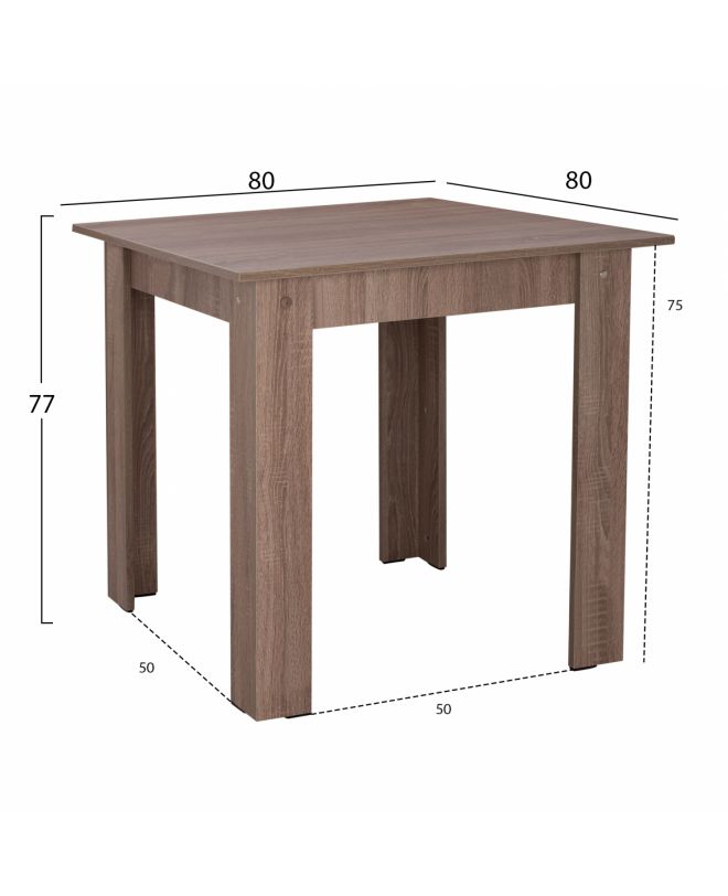 ΤΡΑΠΕΖΙ ΚΟΥΖΙΝΑΣ KELVIN SONAMA OAK TRUFFLE HM2427.05 80x80x77 εκ.