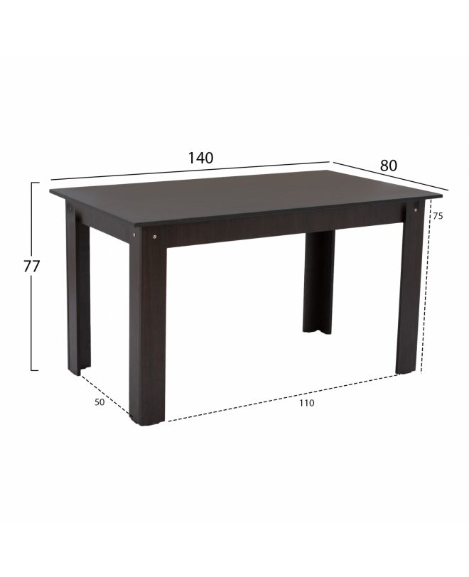 ΤΡΑΠΕΖΙ ΚΟΥΖΙΝΑΣ KELVIN 140x80x77Υεκ. WENGE HM2429.02