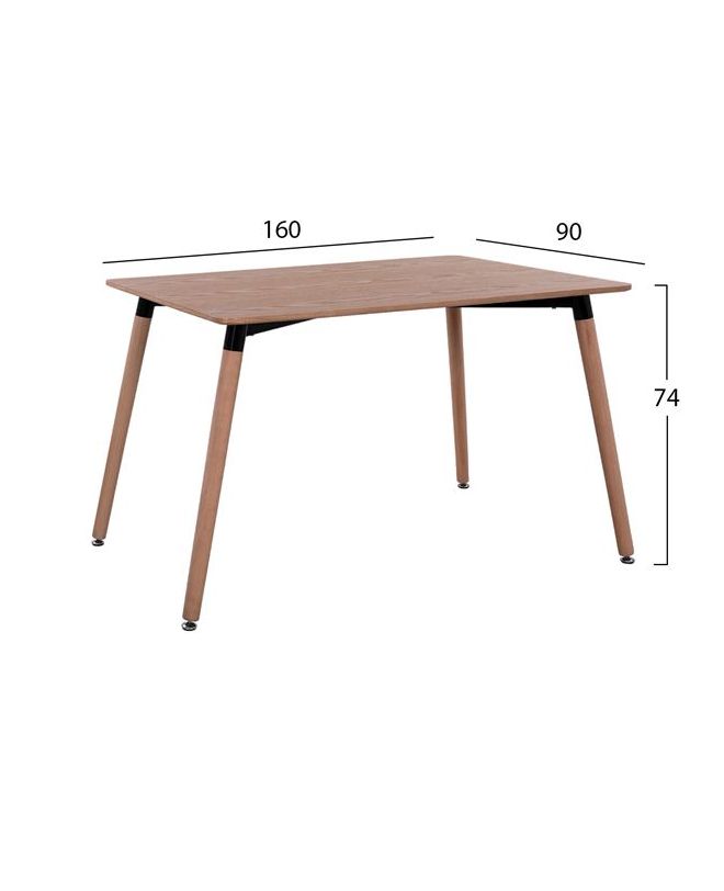 ΤΡΑΠΕΖΙ MINIMAL 160Χ90X74,5 ΦΥΣΙΚΟ ΜΕ ΞΥΛΙΝΑ ΠΟΔΙΑ ΟΞΙΑ HM8697.04