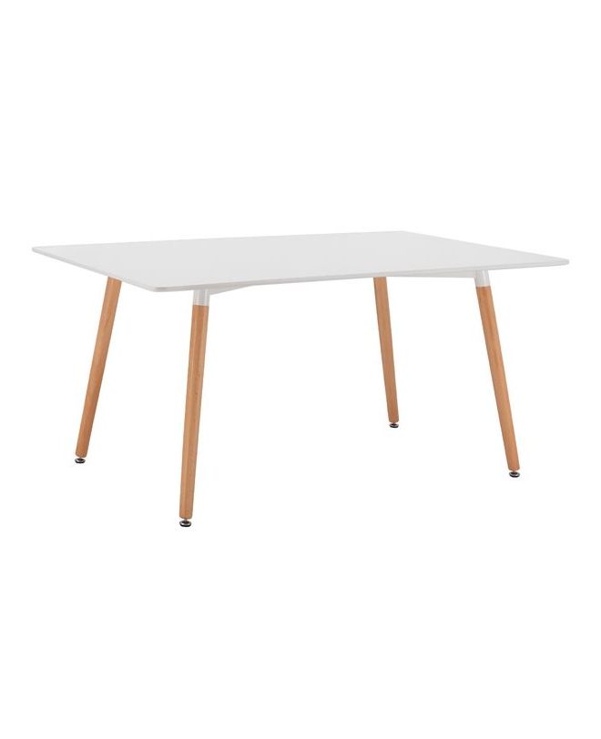 ΤΡΑΠΕΖΙ MINIMAL 160Χ90X74,5Υ εκ. ΛΕΥΚΟ ΜΕ ΞΥΛΙΝΑ ΠΟΔΙΑ ΟΞΙΑ HM8697.01