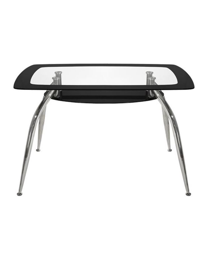 ΤΡΑΠΕΖΙ NORRIS 120Χ75Χ75ΕΚ HM0086.02 ΓΥΑΛΙΝΟ ΜΑΥΡΟ