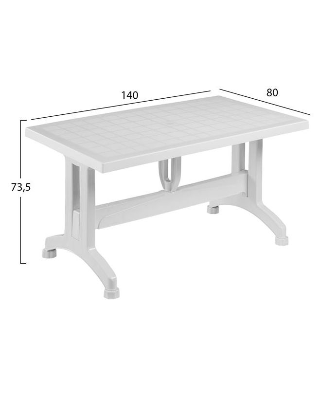 ΤΡΑΠΕΖΙ ΠΟΛΥΠΡΟΠΥΛΕΝΙΟΥ 140X80X73.5Yεκ.ΛΕΥΚΟ HM5738.01