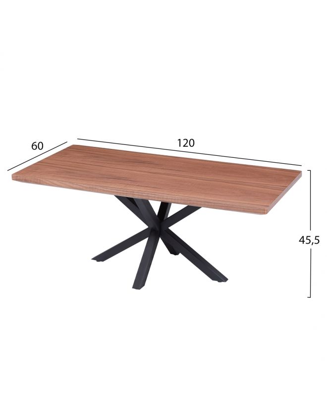ΤΡΑΠΕΖΙ ΣΑΛΟΝΙΟΥ HM9470.02 MDF ΜΕ ΚΑΠΛΑΜΑ ΞΥΛΟΥ ΚΑΡΥΔΙΑΣ 120x60x45,5Υεκ.