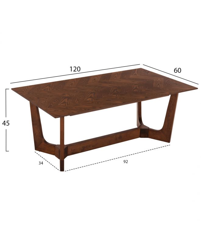 ΤΡΑΠΕΖΙ ΣΑΛΟΝΙΟΥ RIMER HM9743 MDF ΜΕ ΚΑΠΛΑΜΑ ΦΡΑΞΙΝΟΥ ΣΕ ΚΑΡΥΔΙ ΧΡΩΜΑ 120X60x45Yεκ.