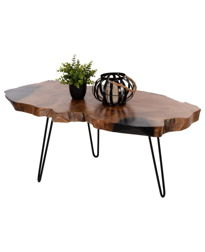 ΤΡΑΠΕΖΙ ΣΑΛΟΝΙΟΥ GLAZE HM9750 ΞΥΛΟ ΤΕΑΚ ΣΕ ΦΥΣΙΚΟ-ΜΑΥΡΑ ΜΕΤΑΛ.ΠΟΔΙΑ 110x60x48Υεκ.