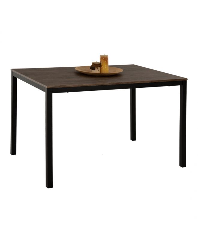 ΤΡΑΠΕΖΙ ΤΡΑΠΕΖΑΡΙΑΣ GOOSE HM9532 MDF ΚΑΡΥΔΙ-ΜΑΥΡΟ ΜΕΤΑΛΛΟ 120X80Χ75Yεκ.