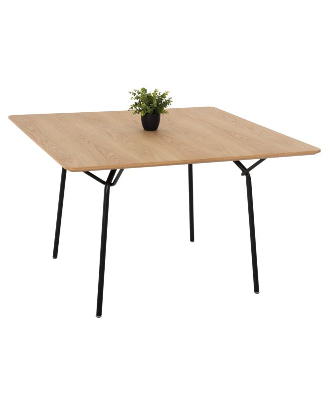 ΤΡΑΠΕΖΙ ΤΡΑΠΕΖΑΡΙΑΣ TRENK HM9614.01 MDF ΜΕ ΚΑΠΛΑΜΑ ΔΡΥΟΣ ΦΥΣΙΚΟ-ΜΑΥΡΟ ΜΕΤΑΛΛΟ 120x120x75Υεκ.