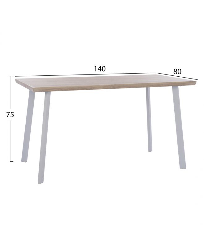 ΤΡΑΠΕΖΙ ΤΡΑΠΕΖΑΡΙΑΣ OFIRA 140X80 SONAMA ΜΕ ΛΕΥΚΑ ΠΟΔΙΑ HM8374.02
