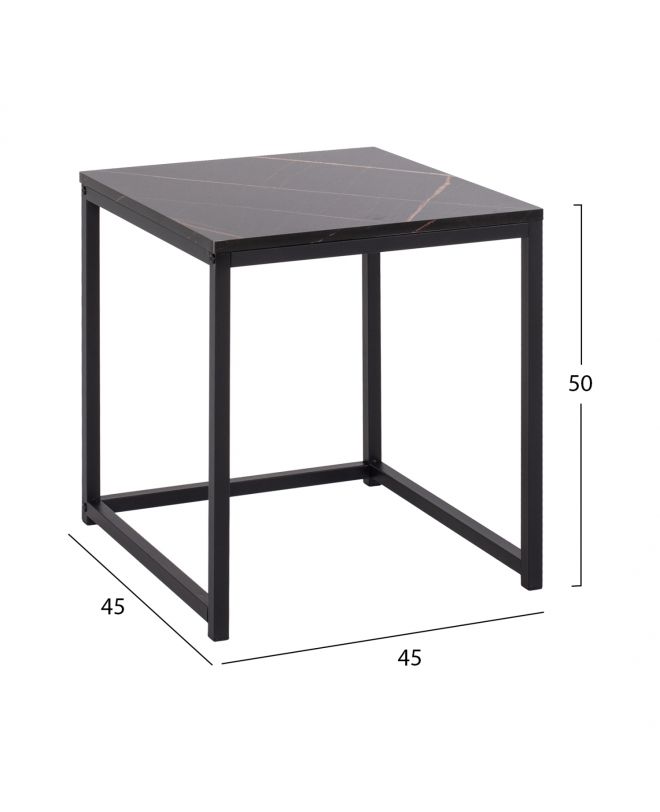 ΖΙΓΚΟΝ GRELAY 2 ΤΕΜ MDF ΟΨΗ ΜΑΡΜΑΡΟΥ & ΜΕΤΑΛΛΟ HM8762.13 45Χ45Χ50εκ. & 37Χ37Χ43 εκ.